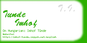 tunde imhof business card
